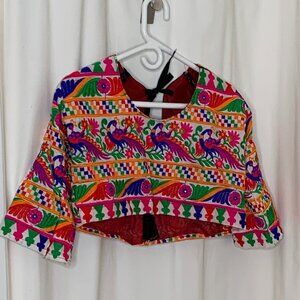 Festive bohemian crop top and long skirt